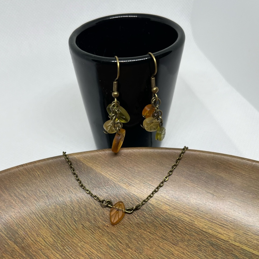 Fall necklace and earring set